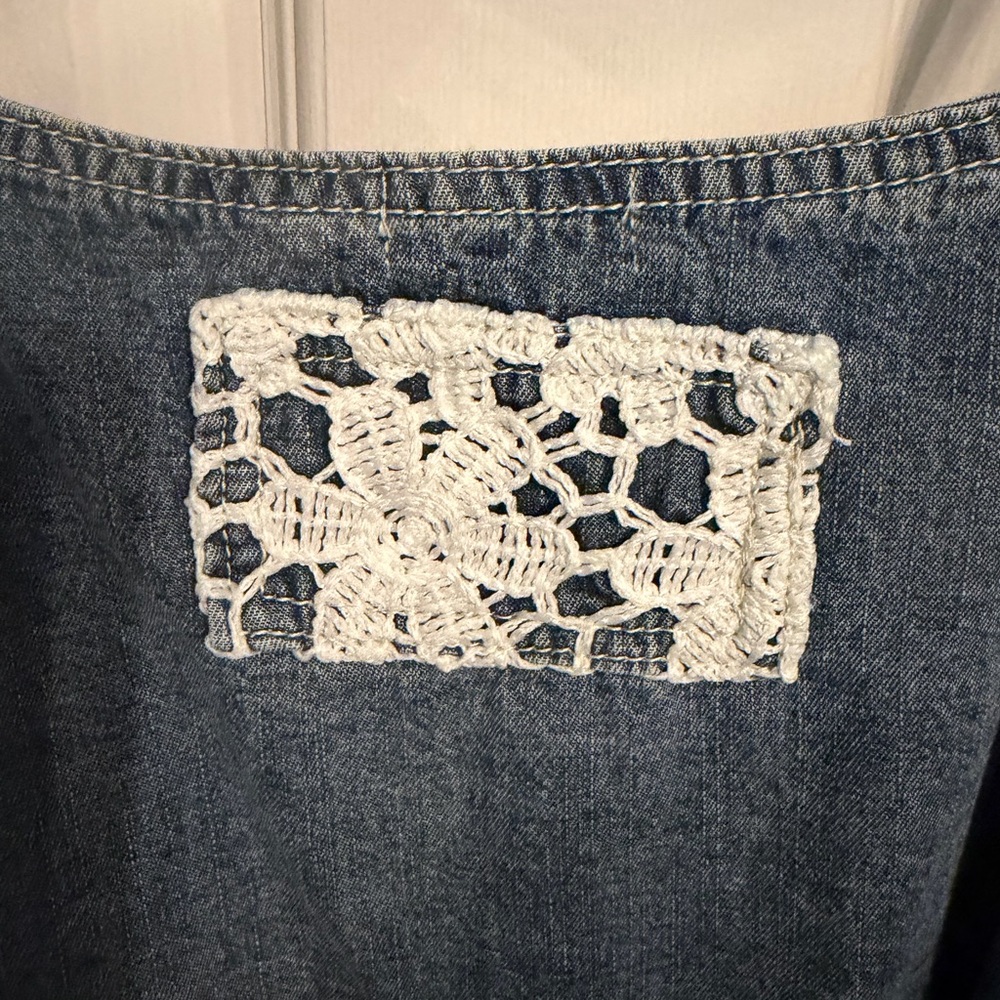 POL Denim tunic/dress boho western adjustable straps, true to size fit, small - Picture 9 of 14